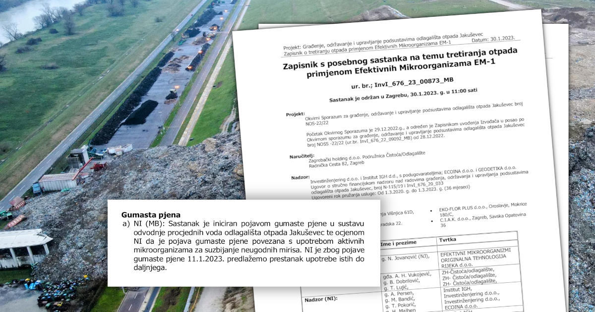 zapisnik o pjenastoj gumi na Jakuševcu